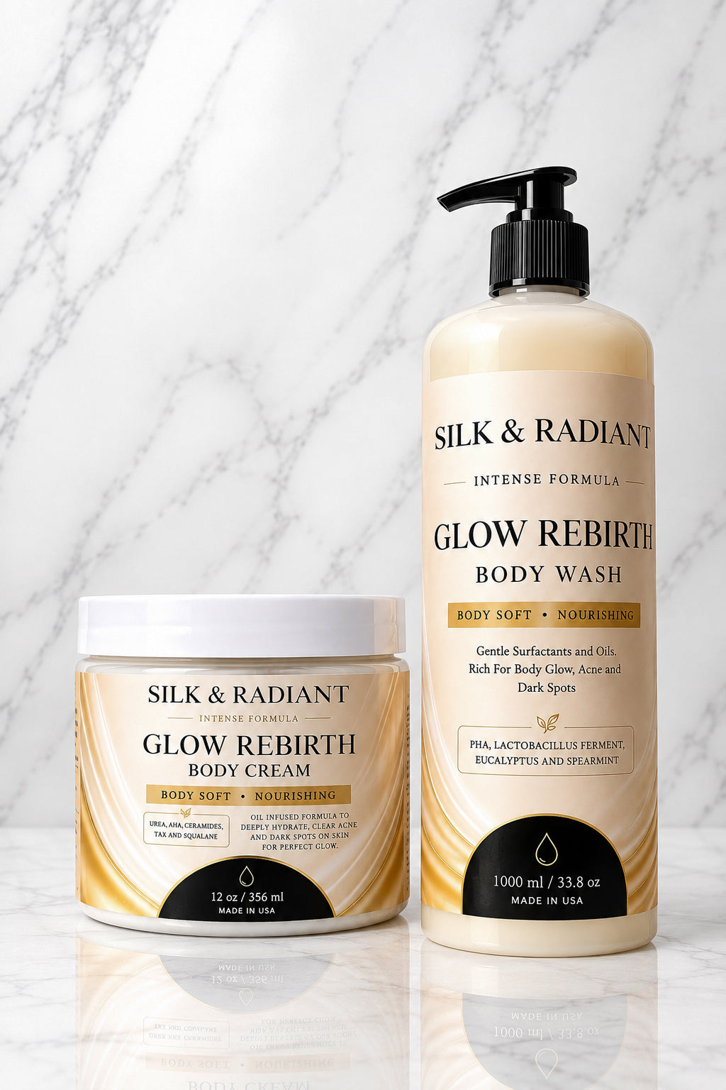 GLOW REBIRTH BODY DUO Wash & Cream System