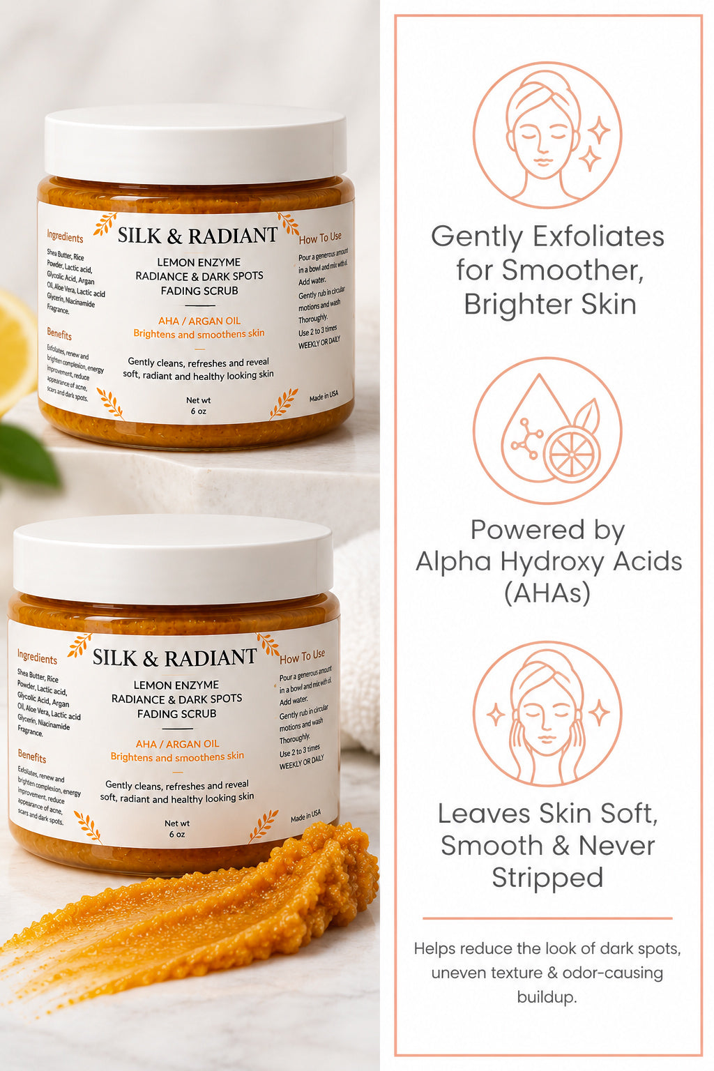 Radiance and Dark Spots Fading Face scrub